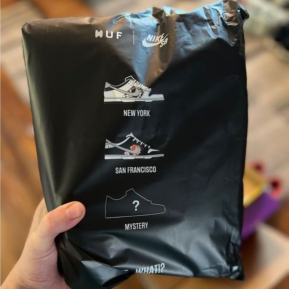 HUF x Nike SB Dunk Low San Francisco Black White Orange FD8775-001 Size 15 - Picture 5 of 16